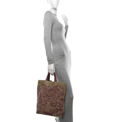 Christian Dior Canvas Print Cruise 2024 Mexico City Tote Ivory Burgundy 2 of 9