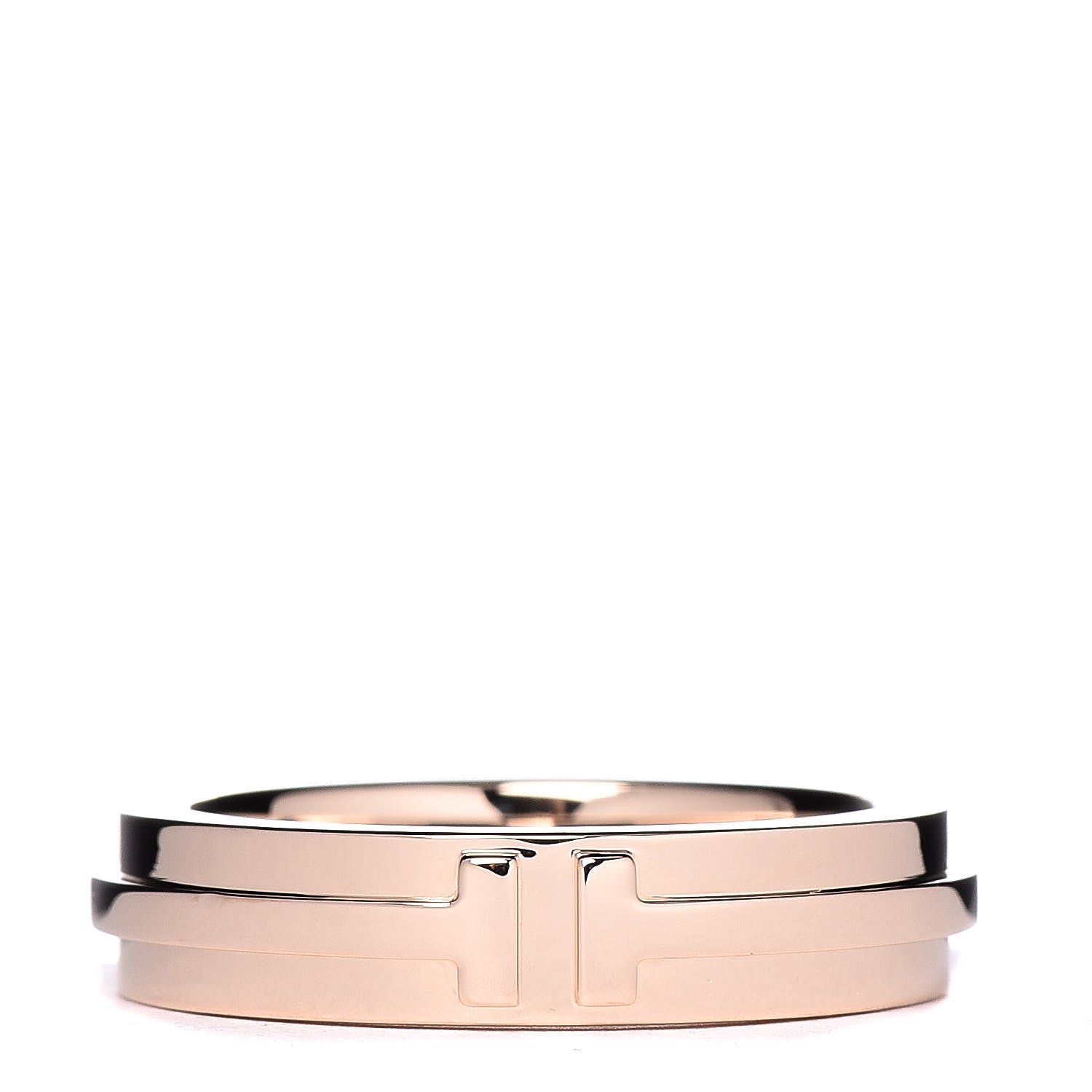 Tiffany 18K Rose Gold T Two Narrow Ring 52 6 1 of 4