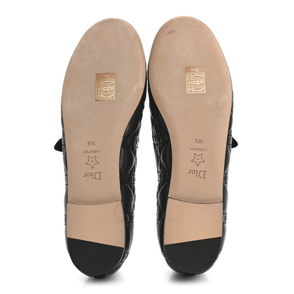 Christian Dior Calfskin Cannage Pearl Ballet Flats 38.5 Black 6 of 9