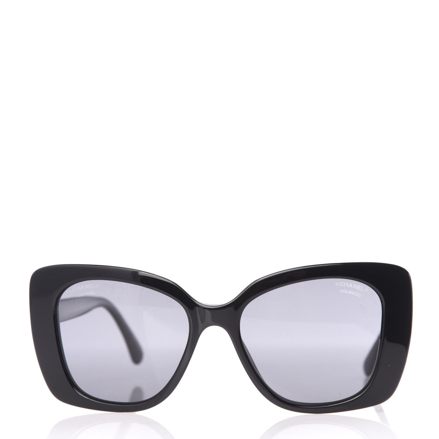 Acetate Strass Polarized Square Sunglasses 5422-B Black