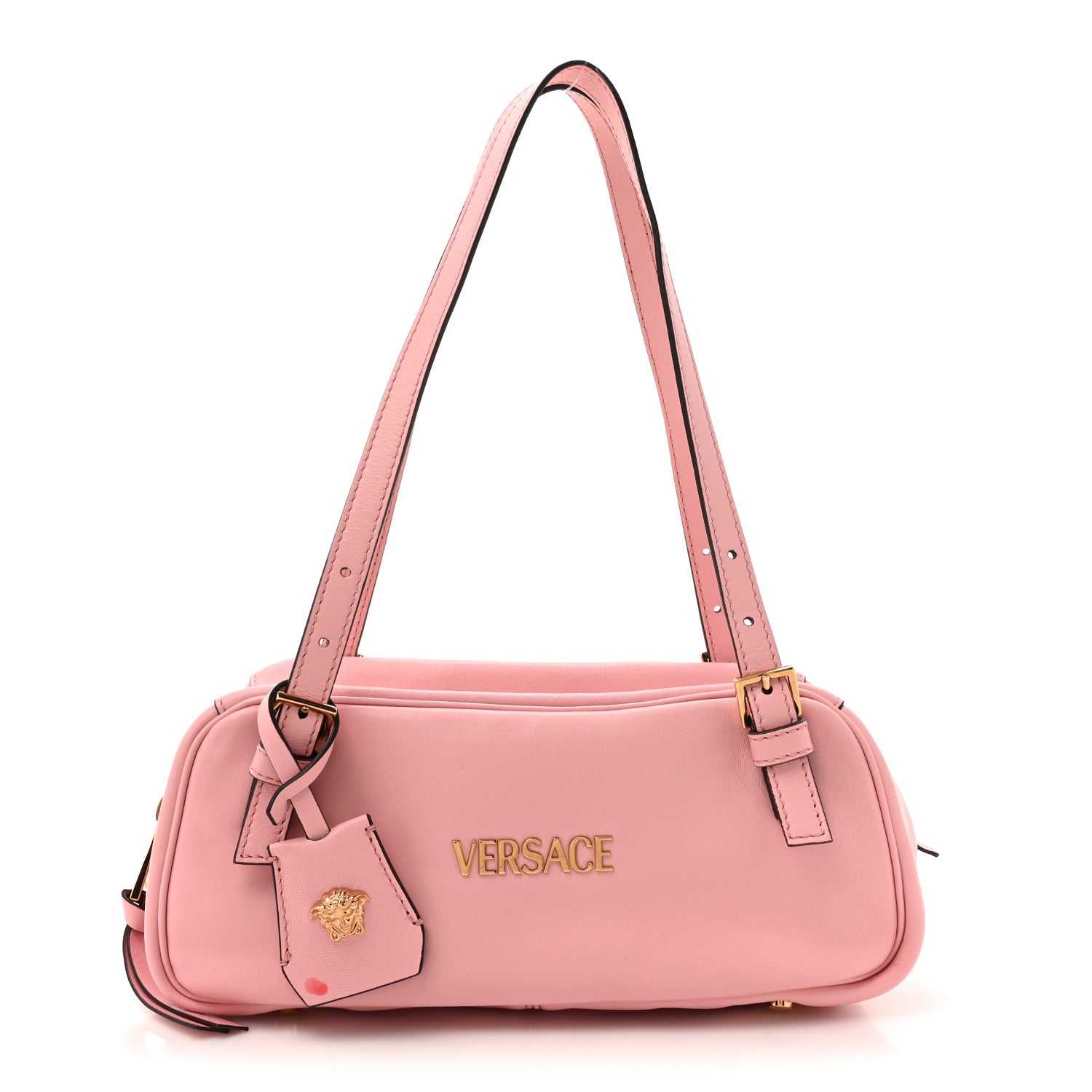 Versace Lambskin Tag Bowling Bag Light Pink 1 of 14