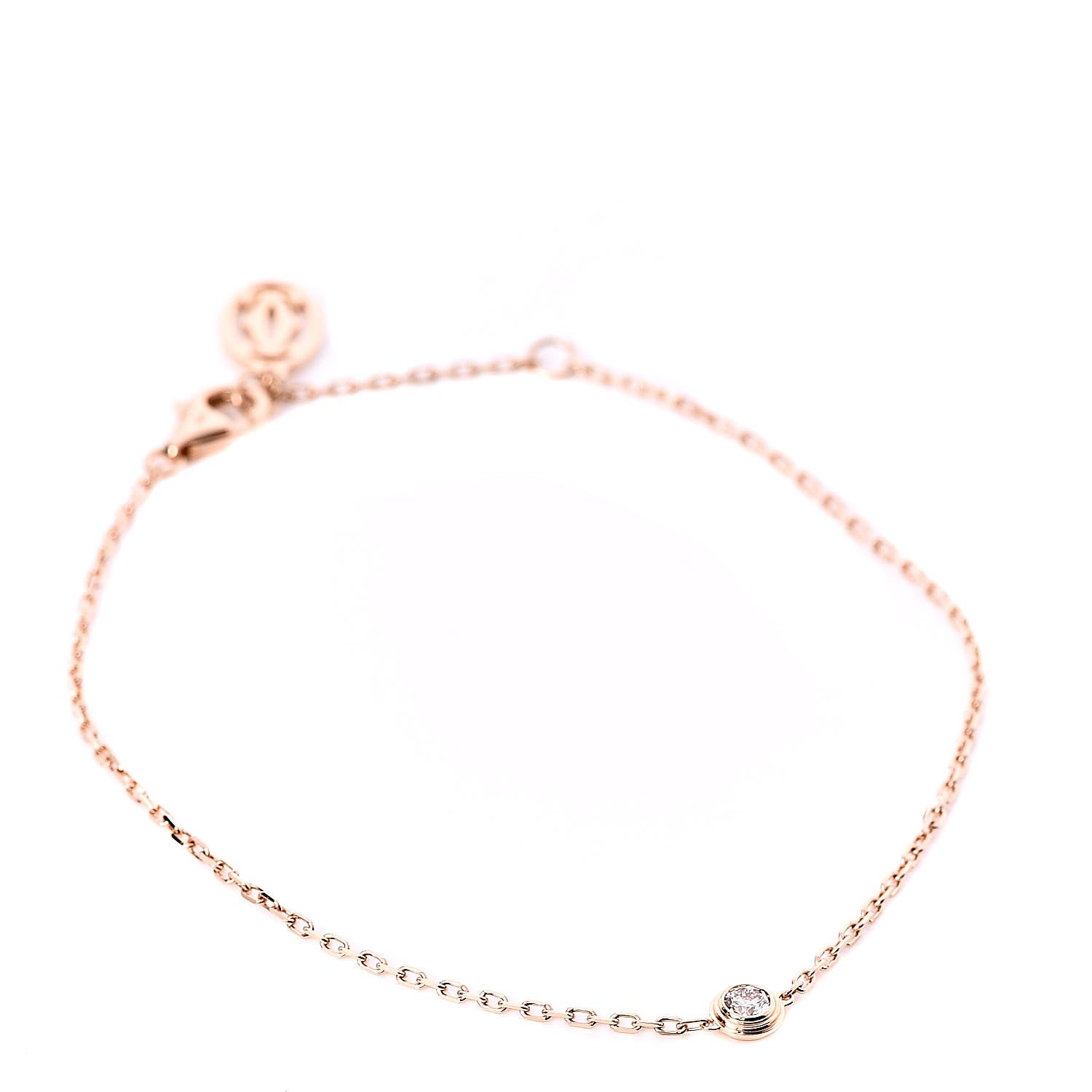 Cartier 18K Pink Gold Diamond SM D'Amour Bracelet 1 of 7