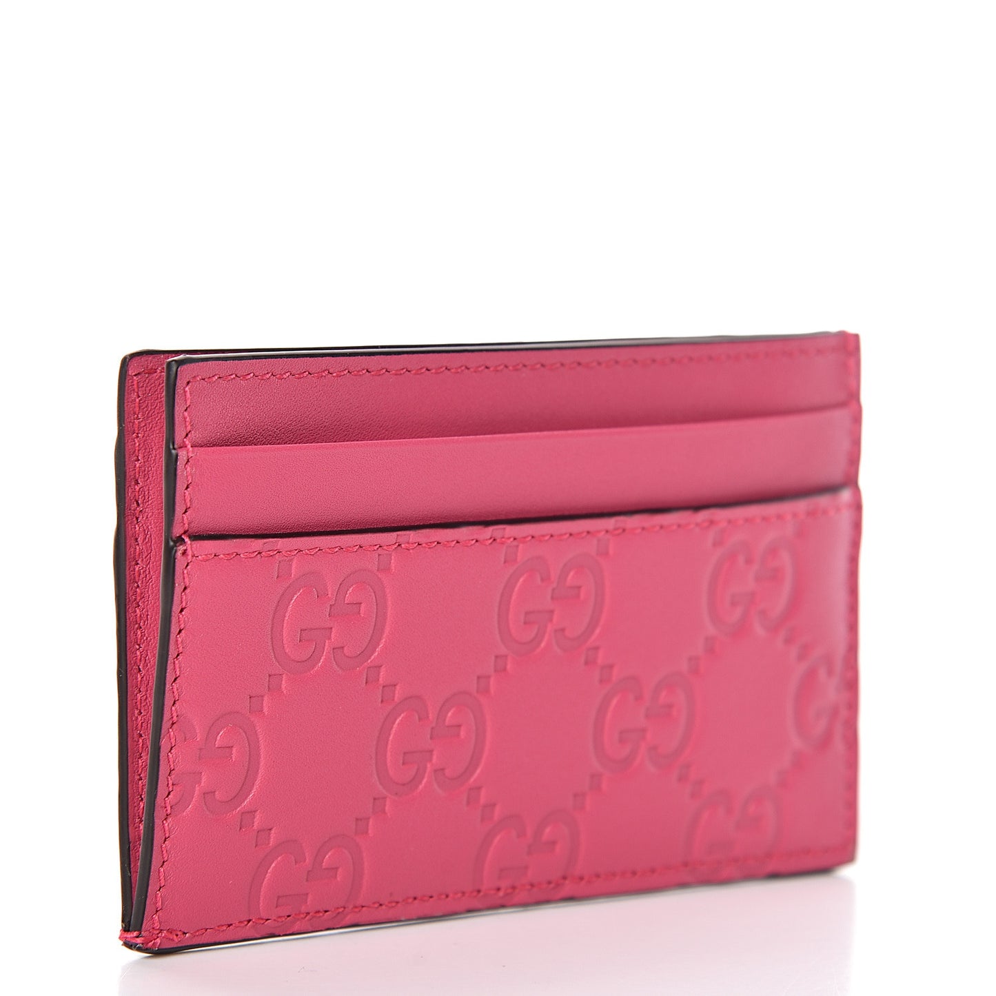 X MLB Guccissima Signature NY Yankees Embroidered Card Holder Box Pink Blue Ivory