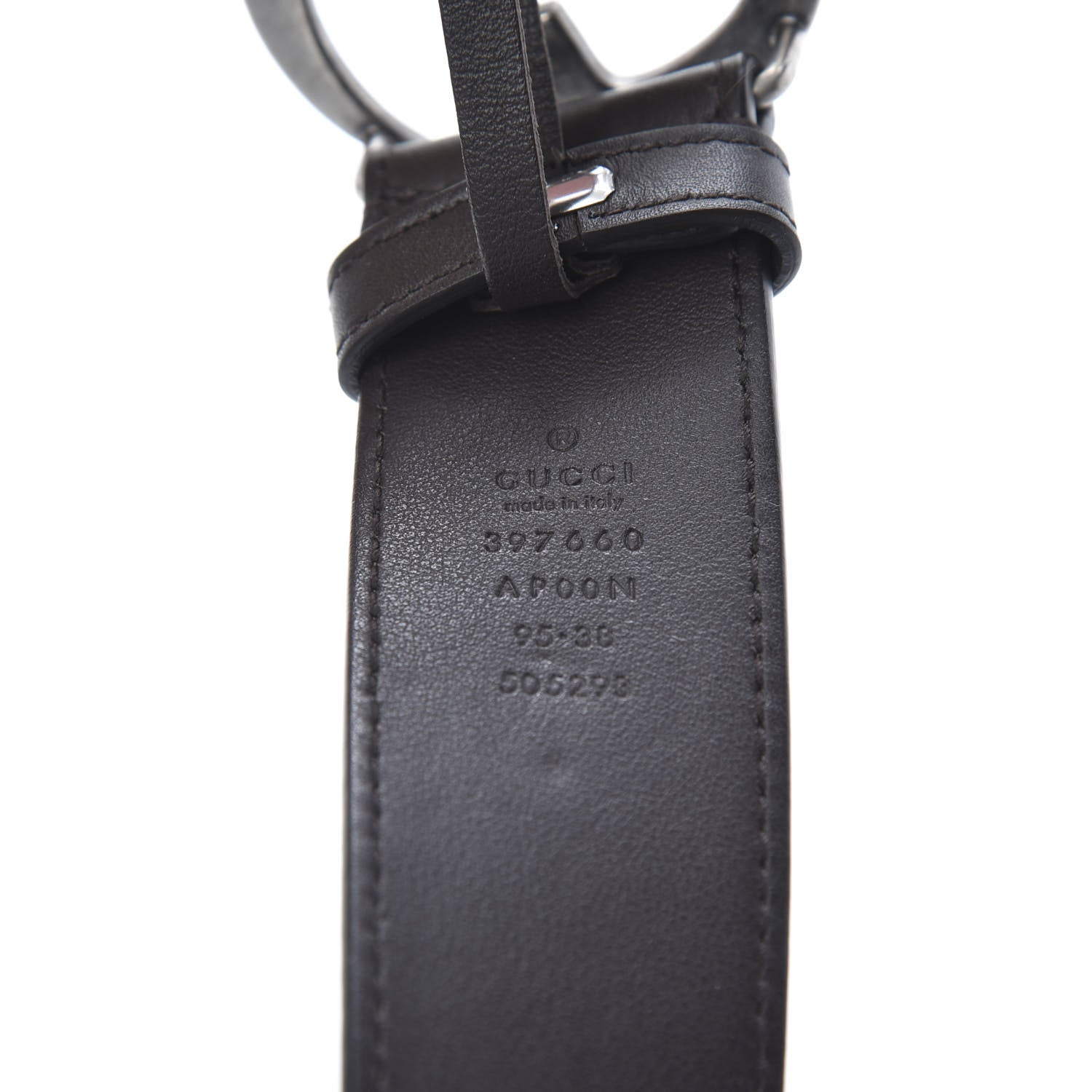 Gucci Moon Calfskin Nickel Double G 40mm Belt 95 38 Dark Cocoa 3 of 7