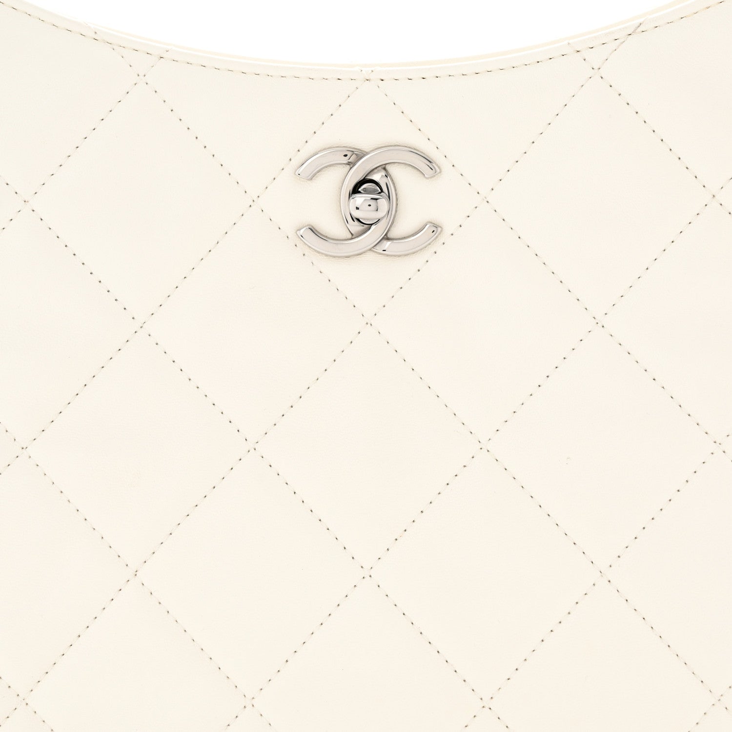 Chanel Lambskin Chain Rows Quilted Chain Hobo White 8 of 10