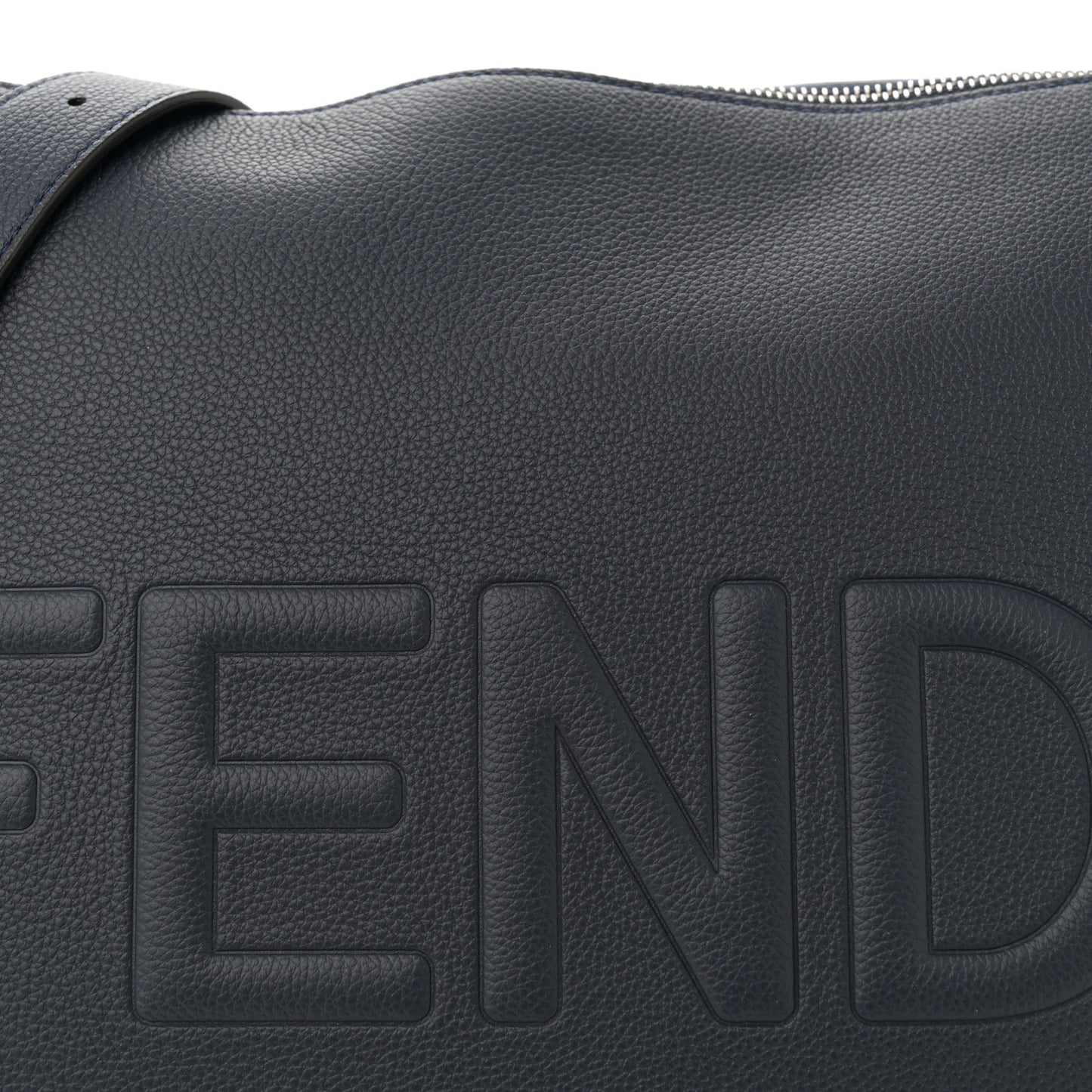 Vitello Cher Logo Embossed After Messenger Bag Dark Blue