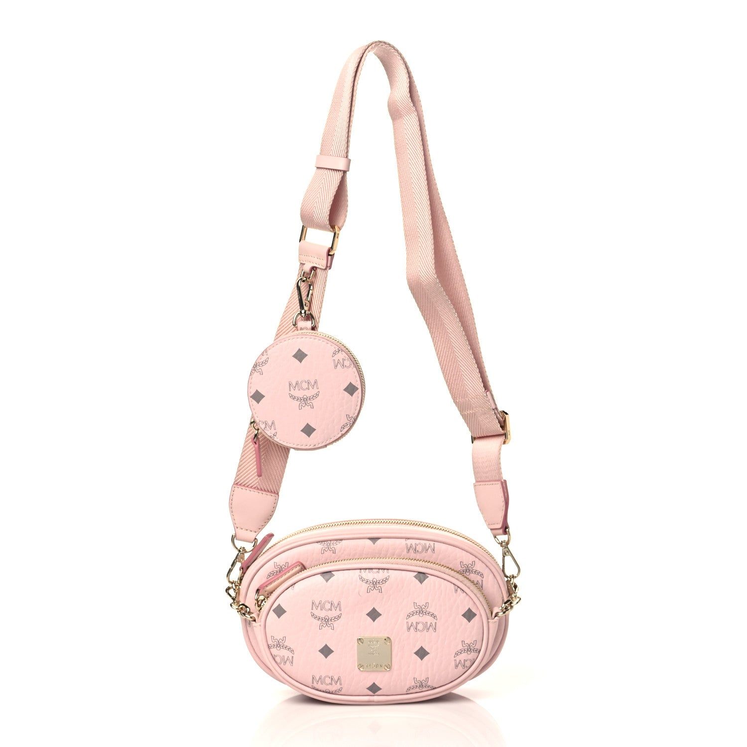 MCM Visetos Small Aren Multifunction Crossbody Pouch Powder Pink 1 of 6