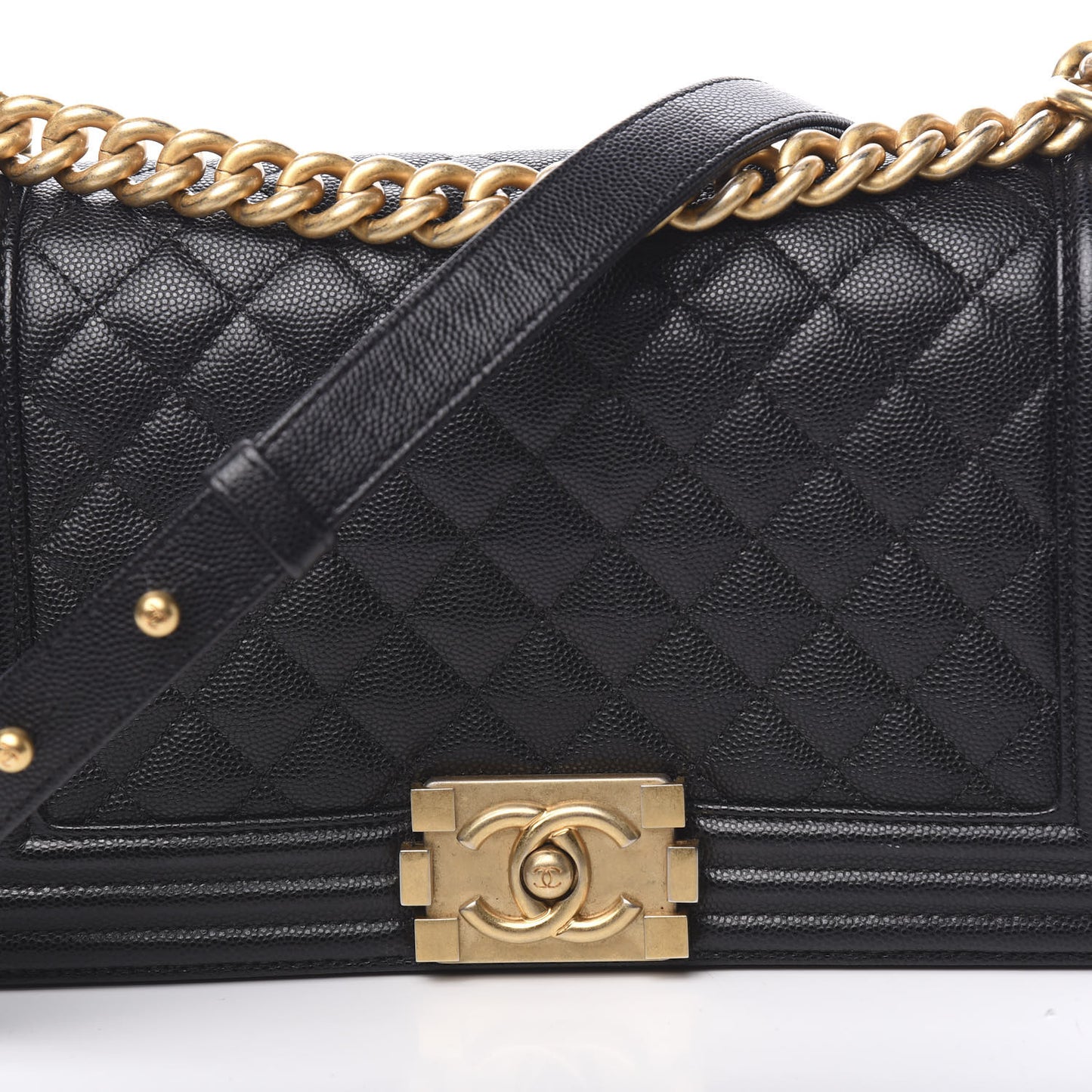 Caviar Quilted Medium Boy Flap Black