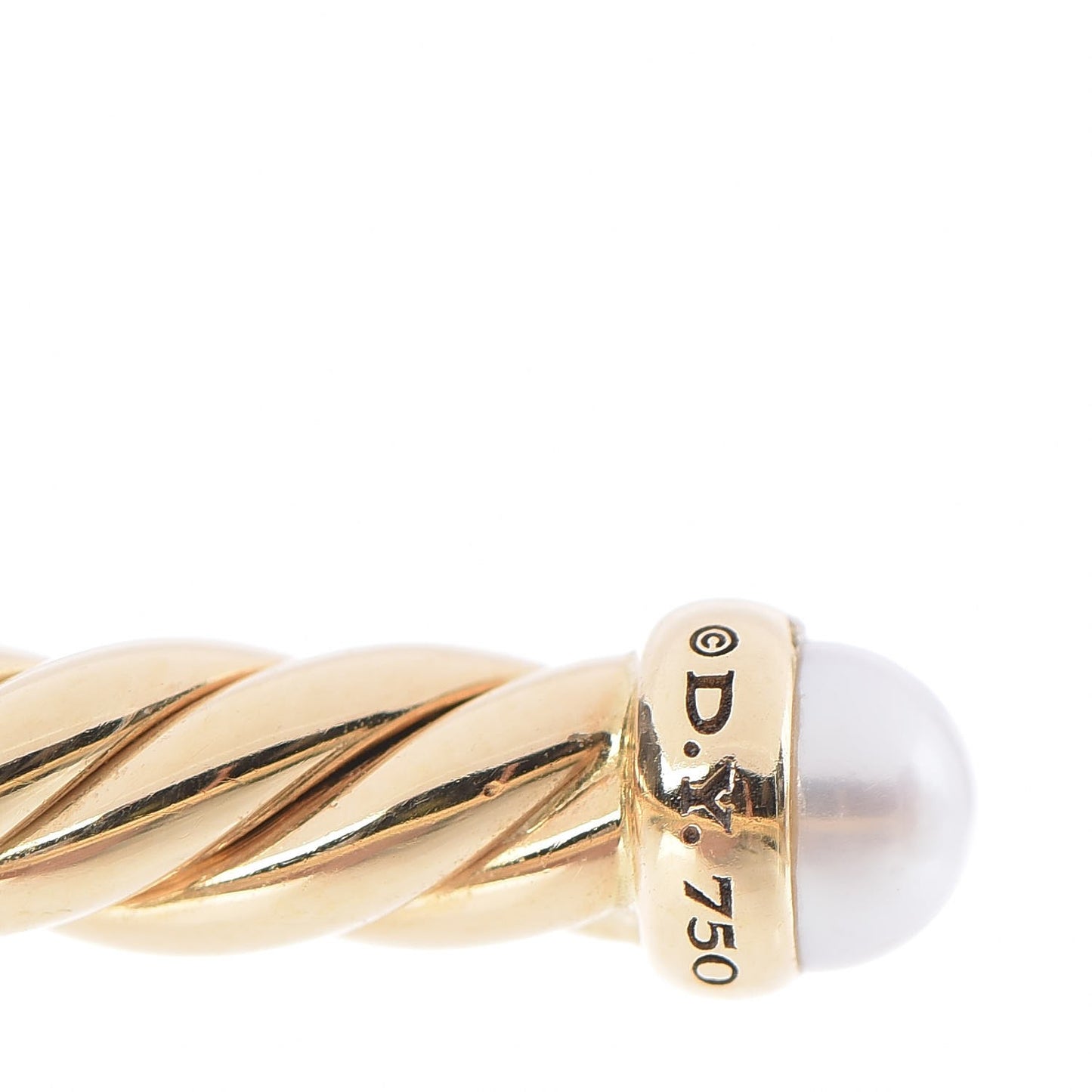 18K Yellow Gold Pearl 4mm Cablespira Bracelet