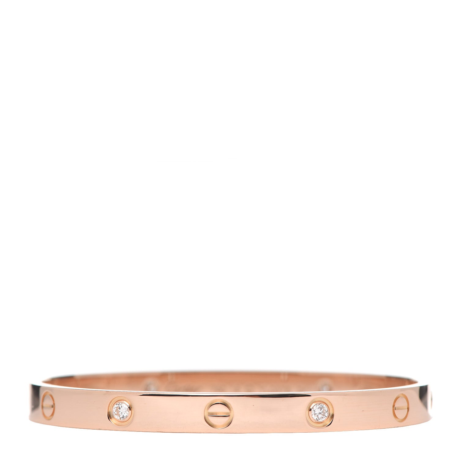 Cartier 18K Pink Gold 4 Diamond LOVE Bracelet 18 1 of 6