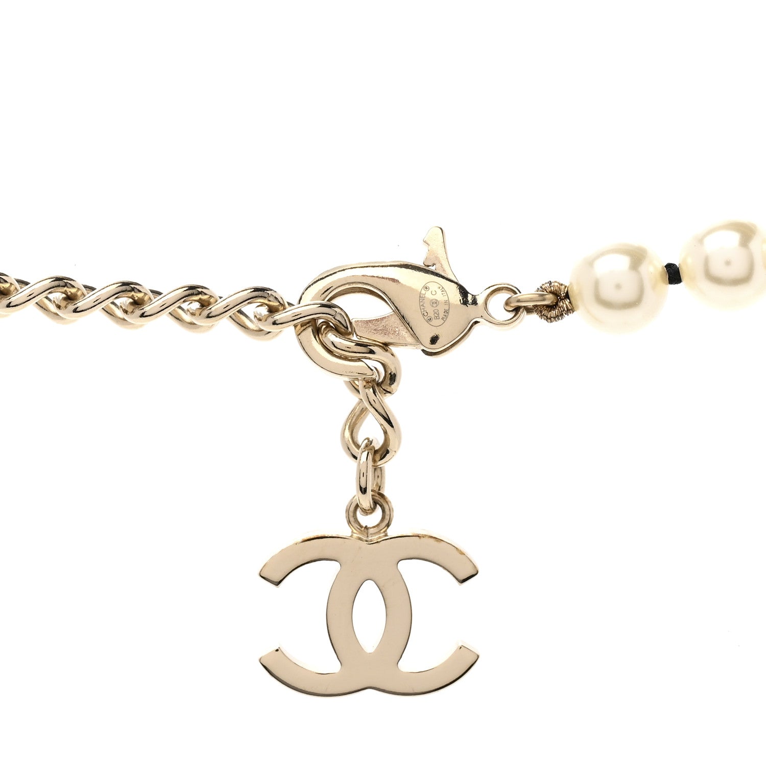 Chanel Pearl Lambskin CC Vintage Allure Necklace Gold 5 of 6