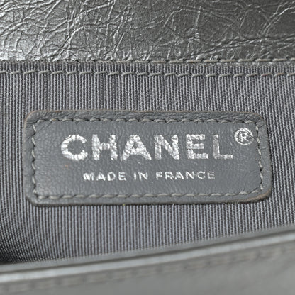 Chanel Metallic Aged Calfskin Quilted Small Boy Handle Flap Charcoal 10 of 17
