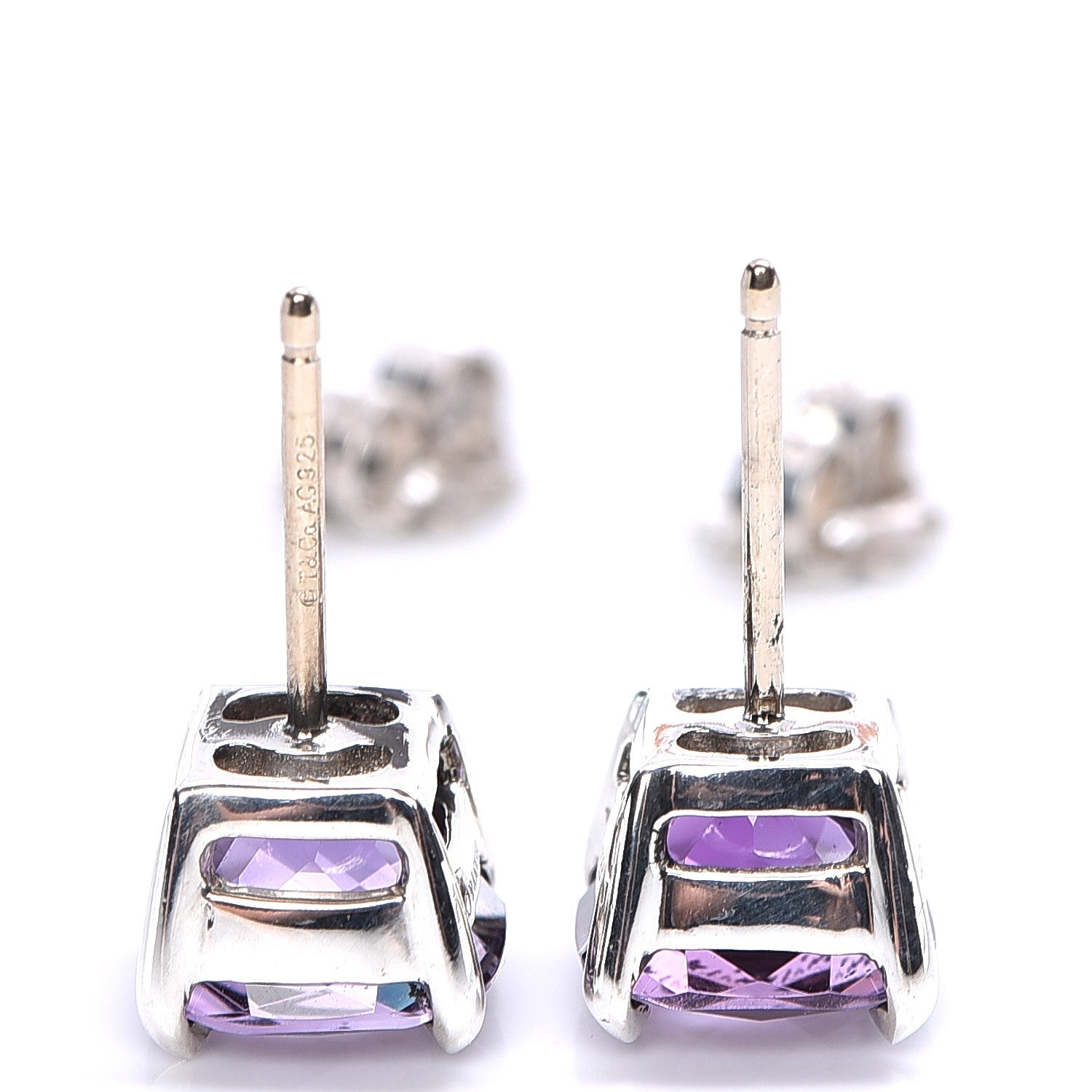 Tiffany Sterling Silver Amethyst Sparklers Stud Earrings 5 of 7