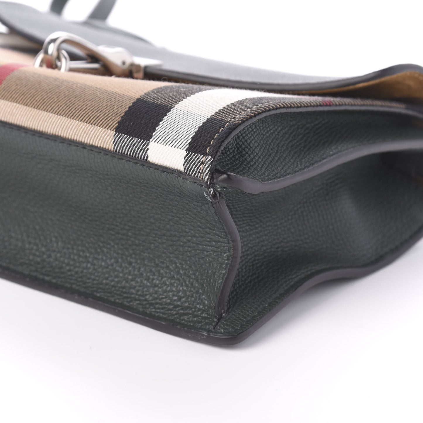 Derby Calfskin House Check Small Macken Crossbody Bag Dark Bottle Green