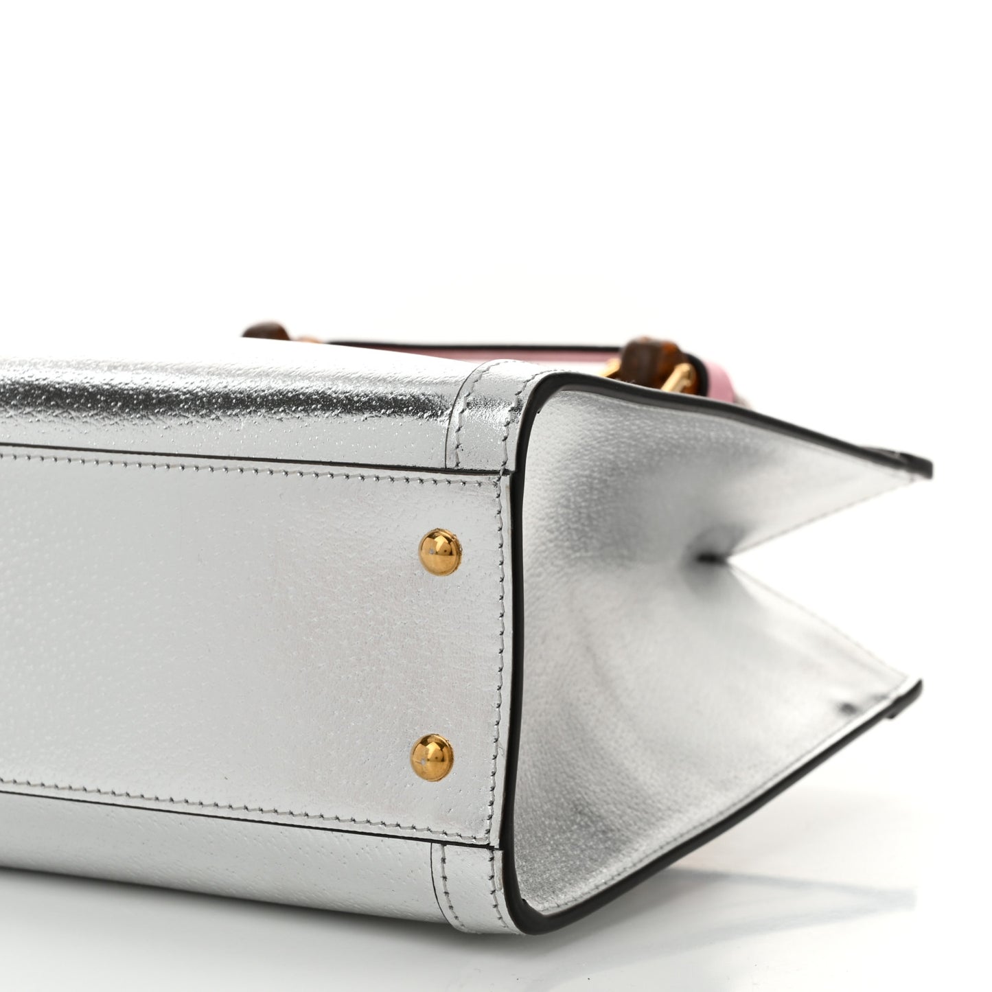 Textured Calfskin Small Diana Tote Bag Silver Wild Rose