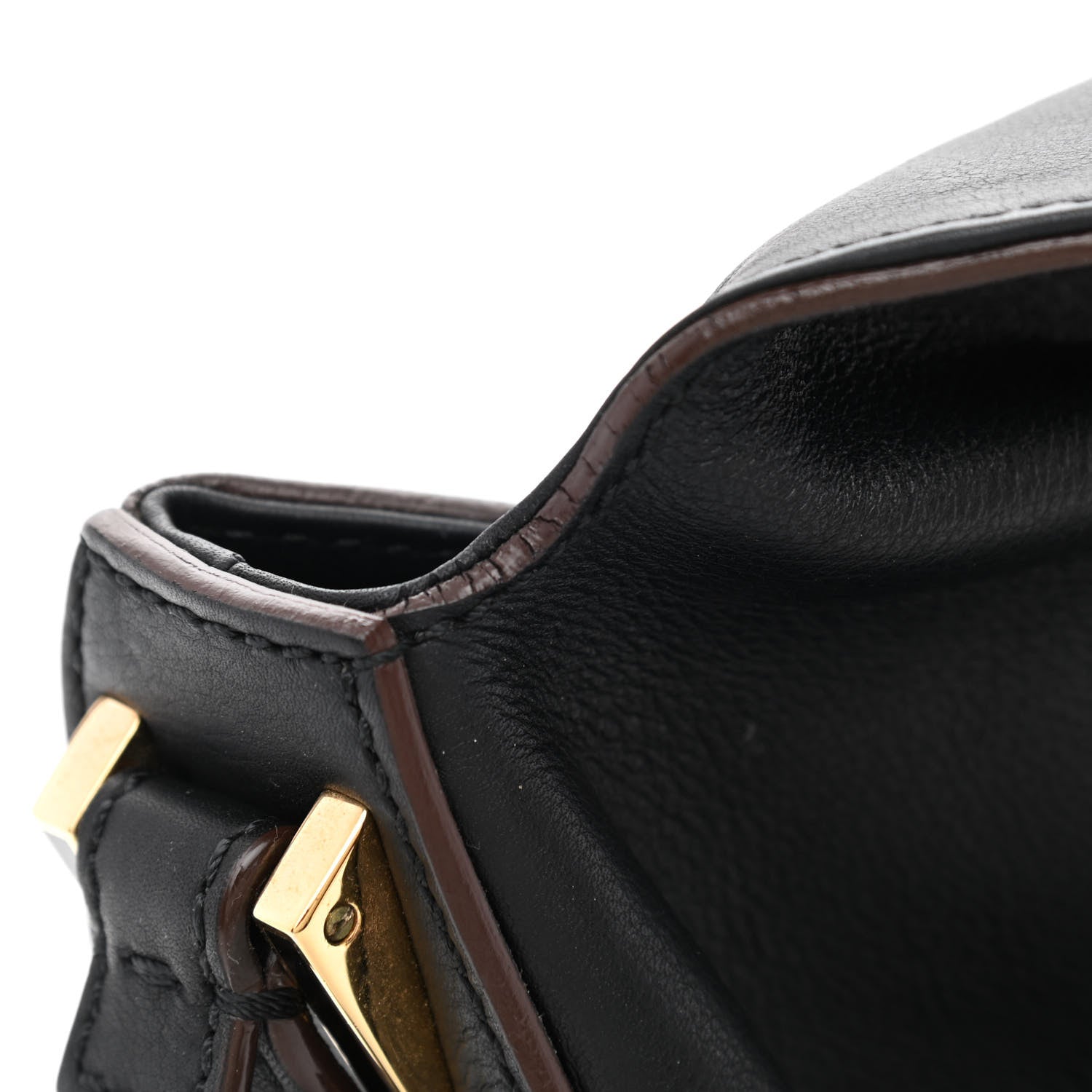 Fendi Vitello Flamingo Enamel Big Forever Mama Baguette Black 10 of 12