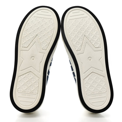 Christian Dior Canvas Embroidered Miss Dior Graffiti Walk'N'Dior Platform Sneakers 37 White Deep Blue 6 of 8