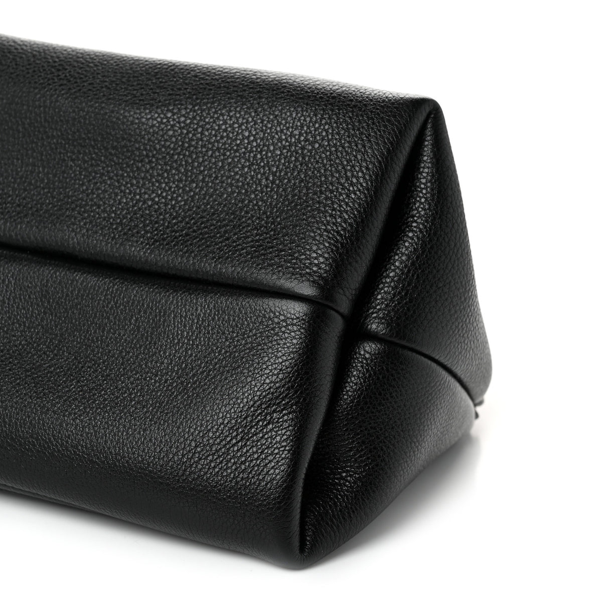 Grained Calfskin Softbit Medium Shoulder Bag Black