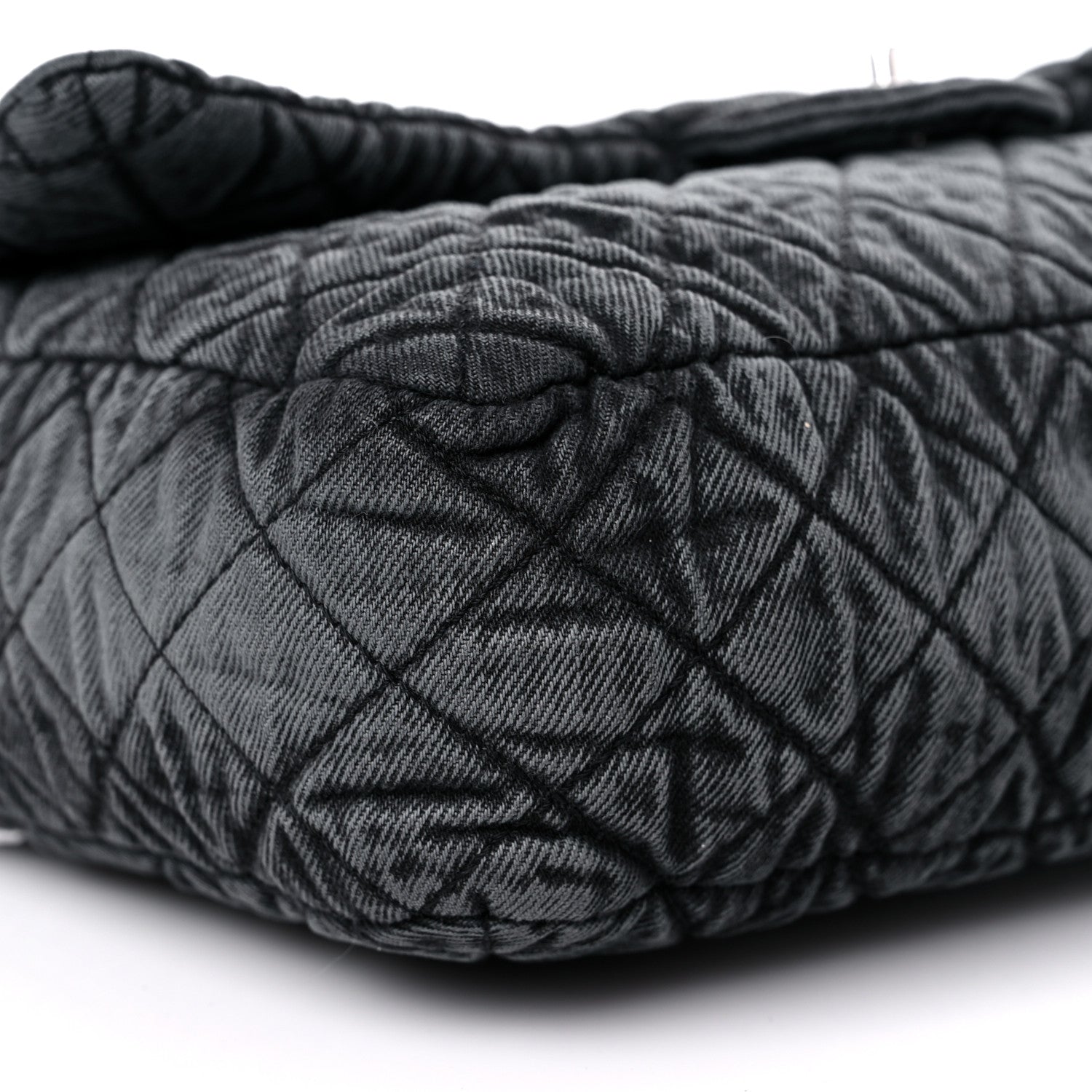 Chanel Denim Quilted Denimpression Flap Grey Black 8 of 10