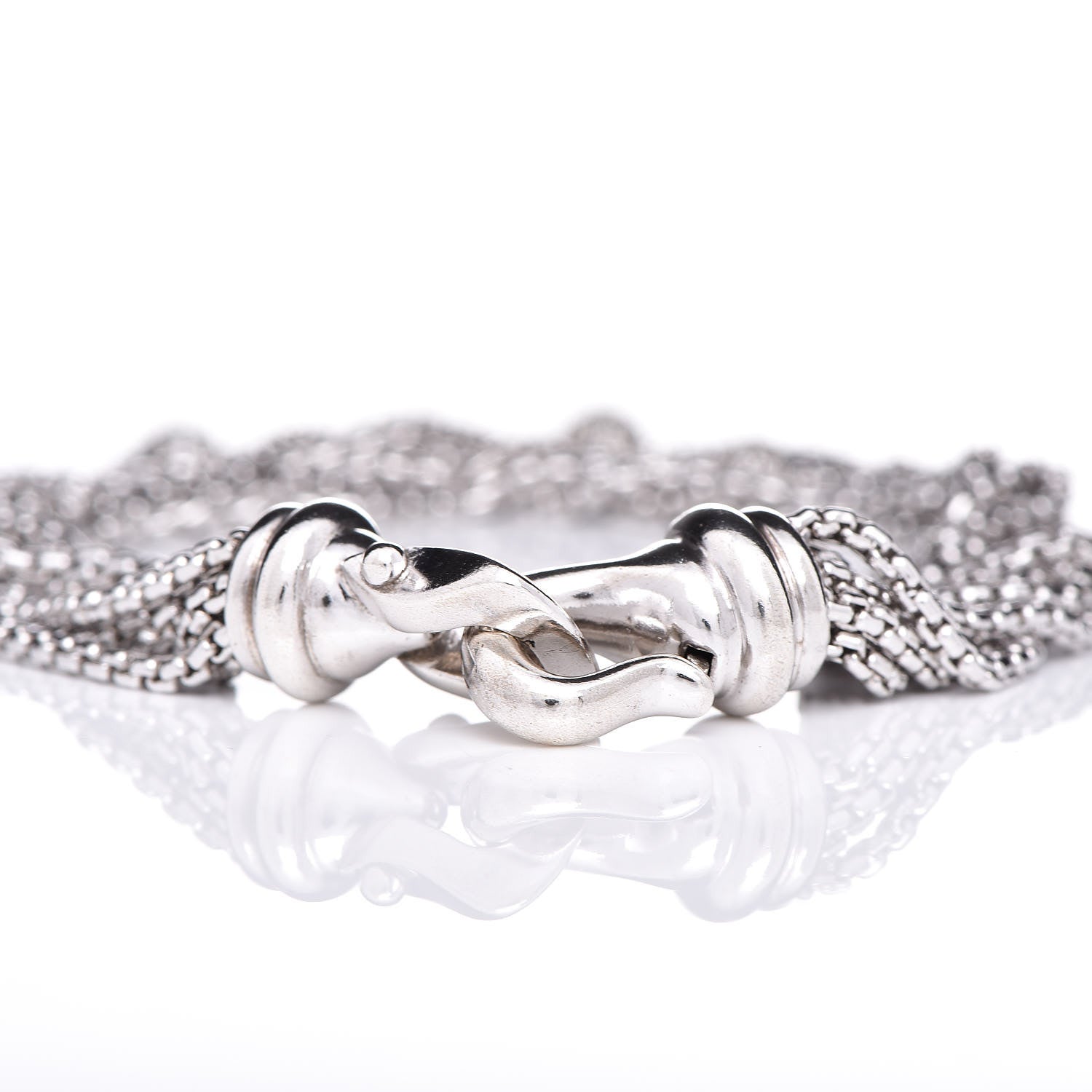 David Yurman Sterling Silver Diamond Pave Bead Multi Strand Bracelet 4 of 5