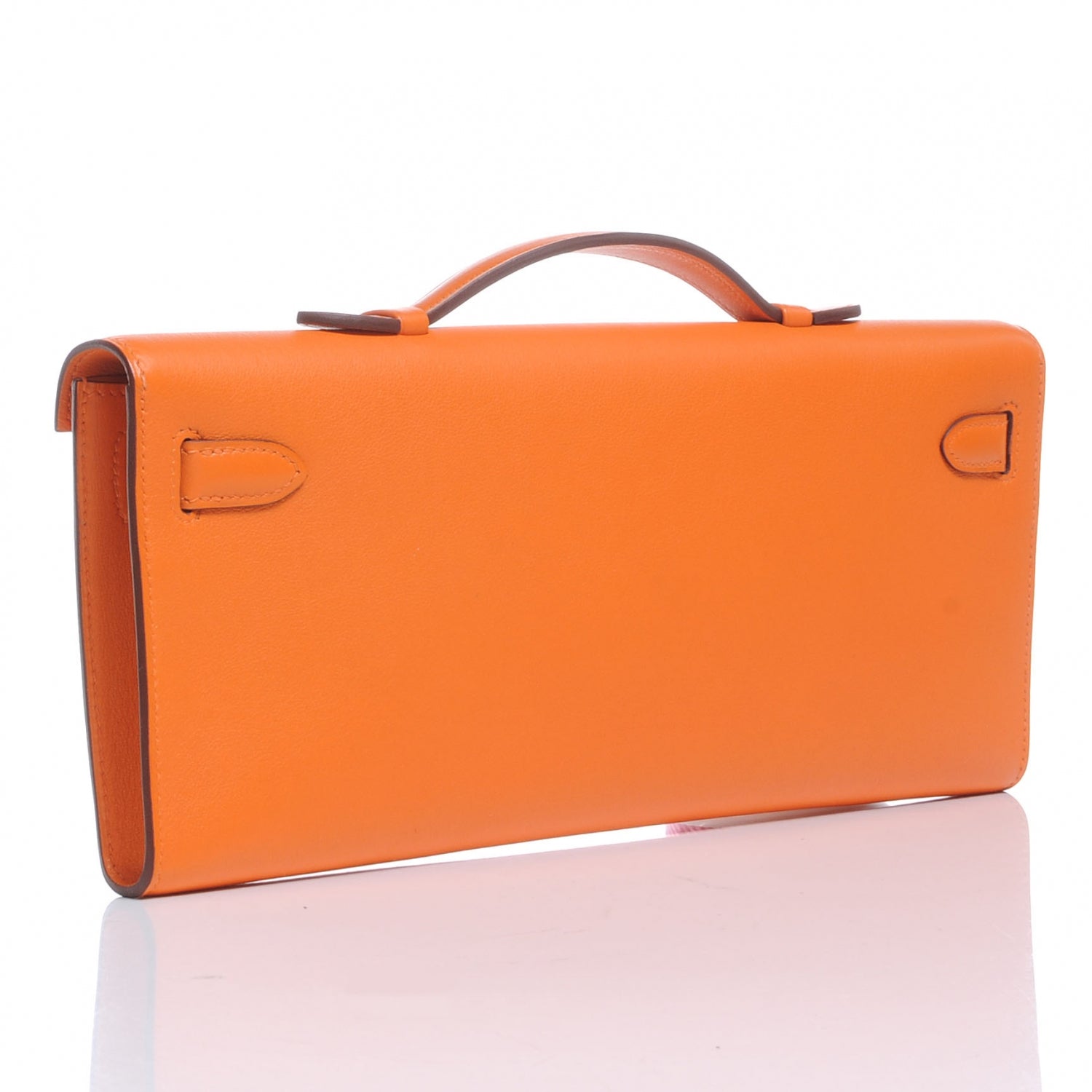 Hermes Swift Kelly Cut Clutch Pochette Orange 3 of 8
