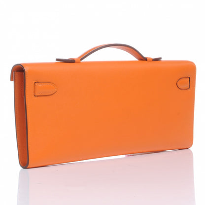 Hermes Swift Kelly Cut Clutch Pochette Orange 3 of 8