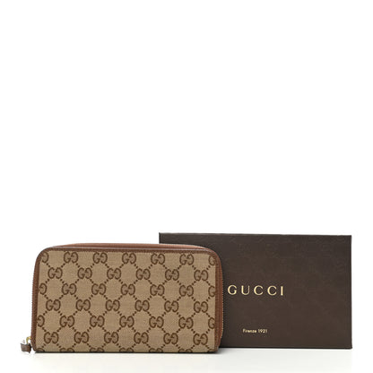 Gucci Monogram Dollar Calfskin Zip Around Wallet Beige Ebony Tabacco 8 of 8