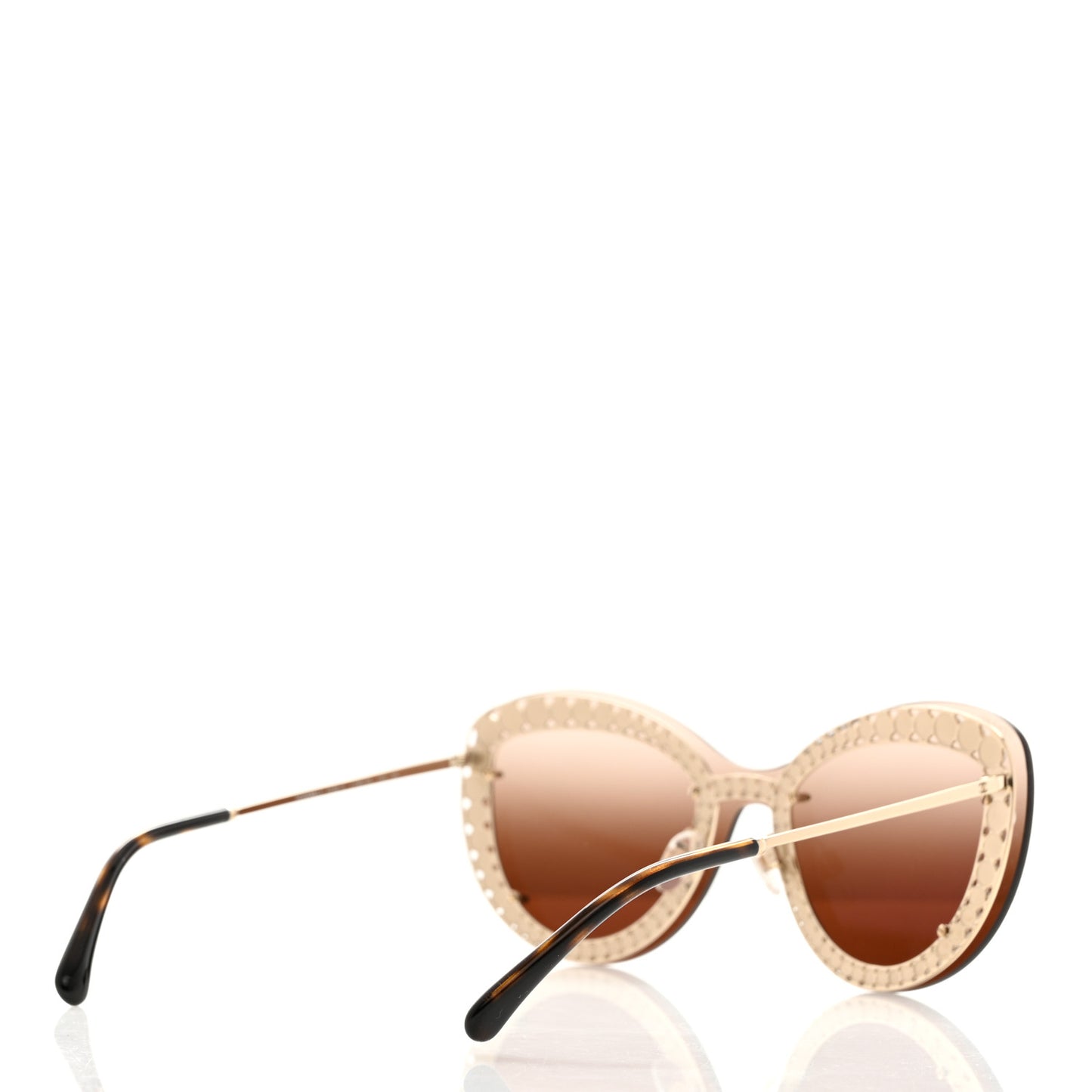 Acetate Metal Pearl Butterfly Sunglasses 4236-H Brown