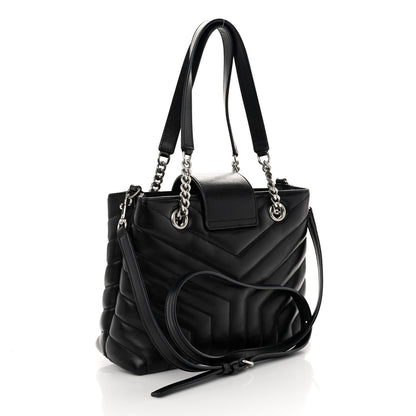 Saint Laurent Calfskin Y Quilted Monogram Small Loulou Shopper Black 3 of 11