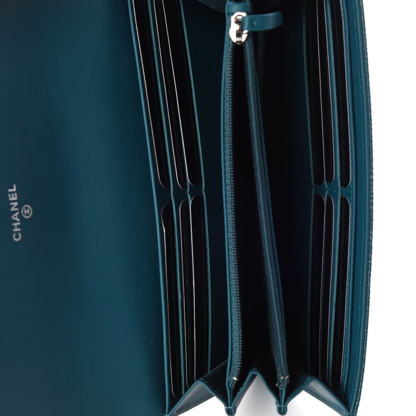 Caviar Timeless CC Large Gusset Flap Wallet Blue