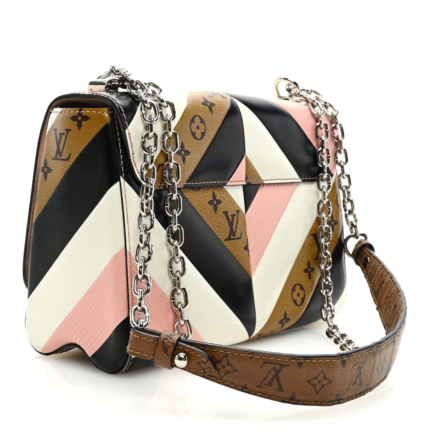 Louis Vuitton Epi Reverse Monogram Twist Shoulder Bag MM Rose Ballerine 4 of 8