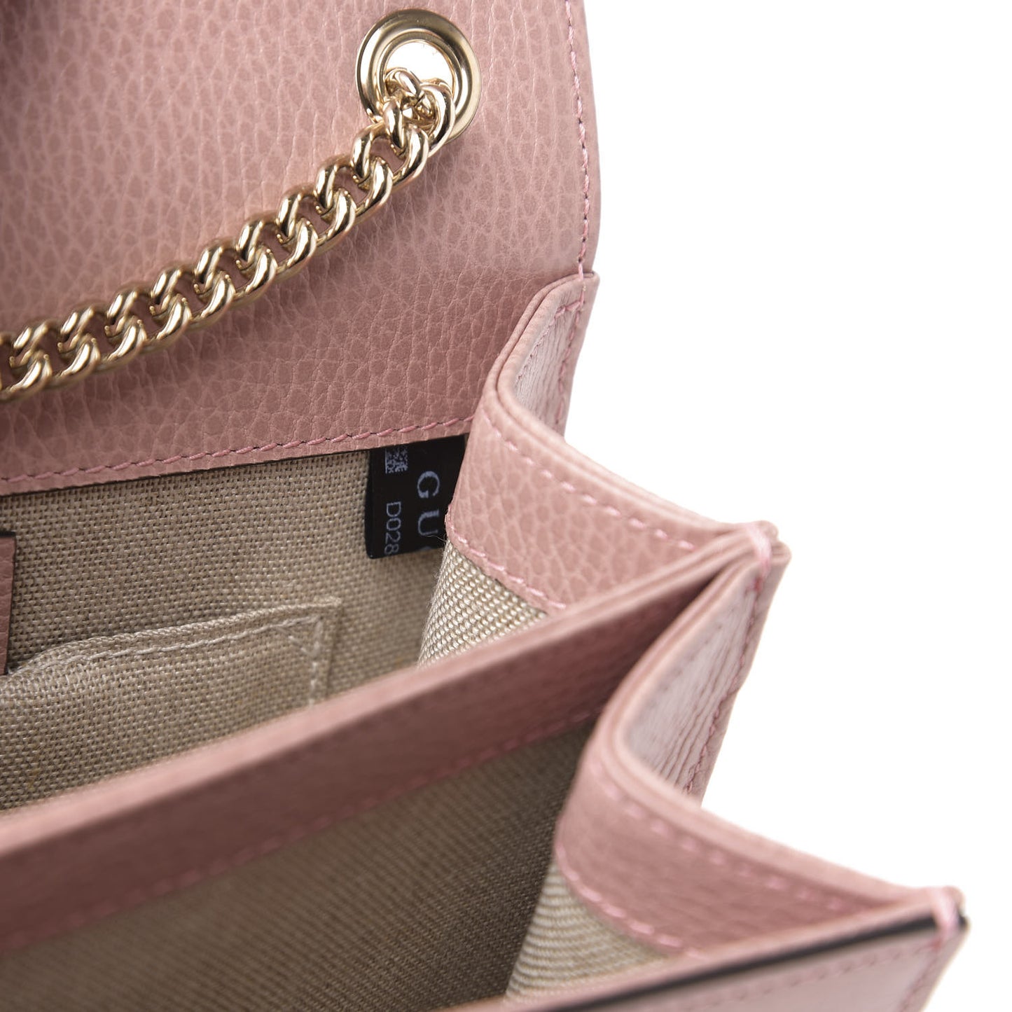 Dollar Calfskin Small Interlocking G Shoulder Bag Soft Pink