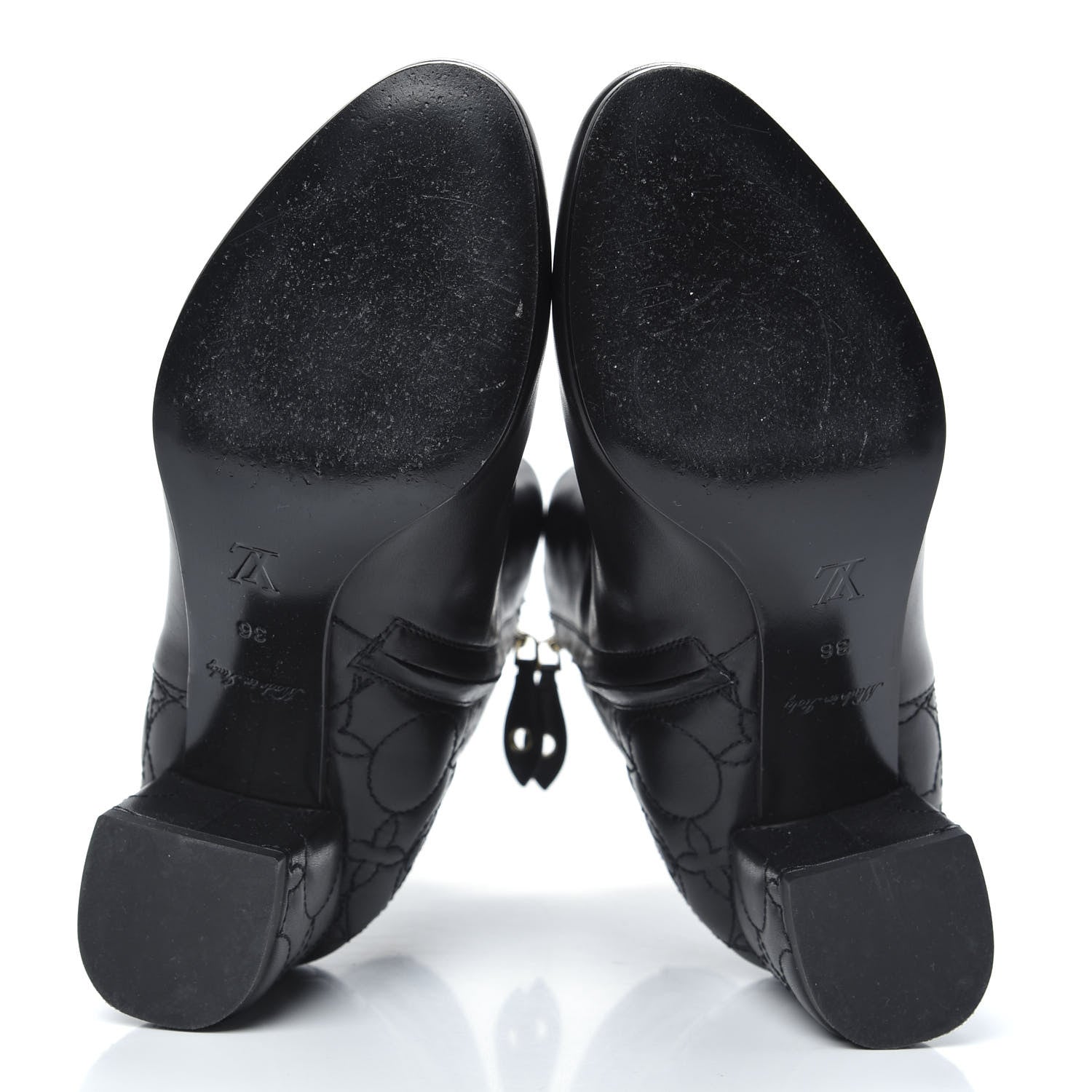 Louis Vuitton Lambskin Upstage Ankle Boots 36 Black 5 of 9