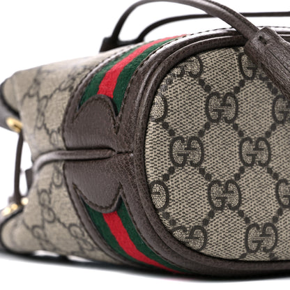 Gucci GG Supreme Monogram Web Mini Ophidia Bucket Bag Brown 8 of 12