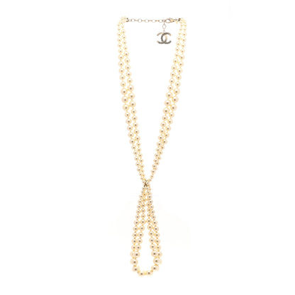 Chanel Pearl Multi Strand CC Necklace Gold 3 of 7