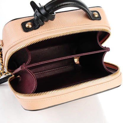 Chanel Caviar Quilted Small CC Filigree Vanity Case Beige Black 5 of 8