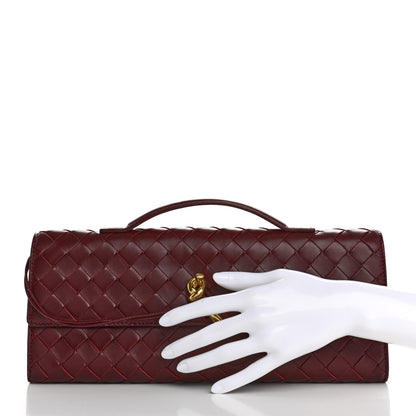 Bottega Veneta Nappa Intrecciato Long Andiamo Top Handle Clutch Barolo 2 of 10