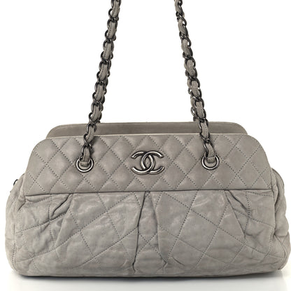 Chanel Iridescent Calfskin Chic Quilt Bowling Bag Grey 7 of 9