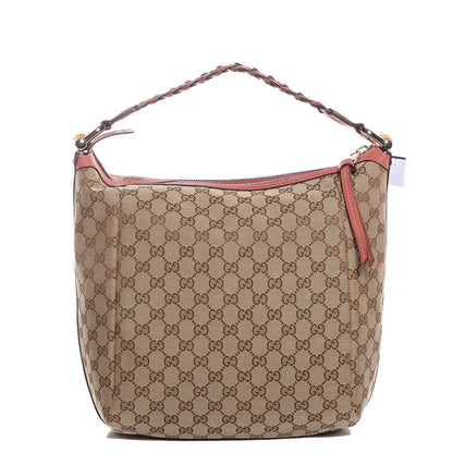 Gucci Monogram Bamboo Bar Medium Hobo Coral 1 of 7