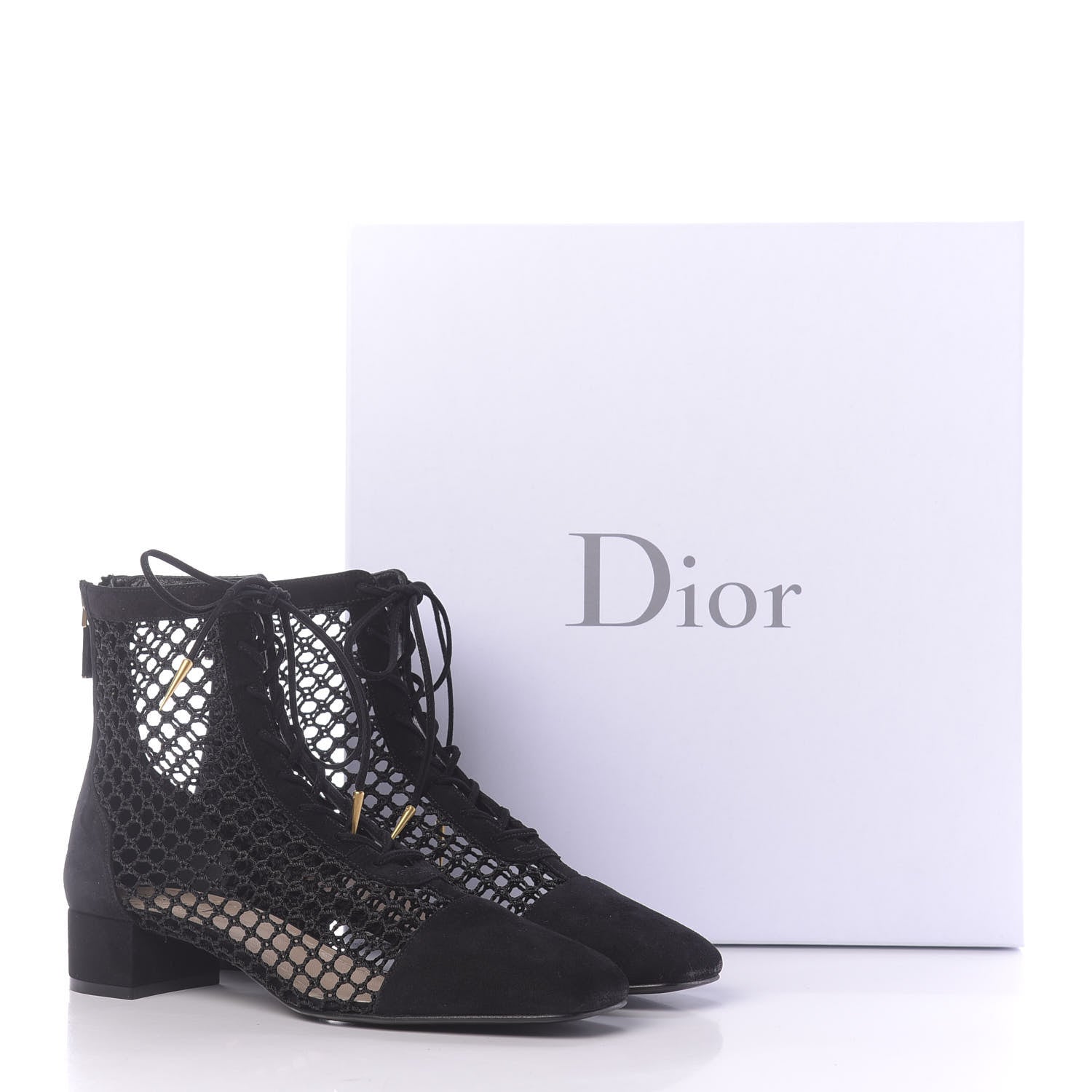 Christian Dior Suede Resille Naughtily-D 30mm Ankle Boots 38.5 Black 12 of 12