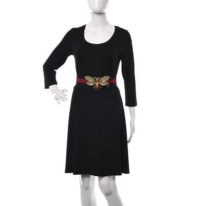 Gucci Web Queen Margaret Bee Belt 75 30 Red Navy 2 of 6