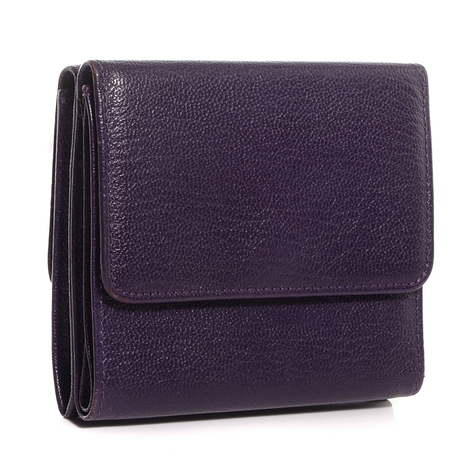 Chanel Chevre Goatskin Compact CC Flap Wallet Purple 3 of 9
