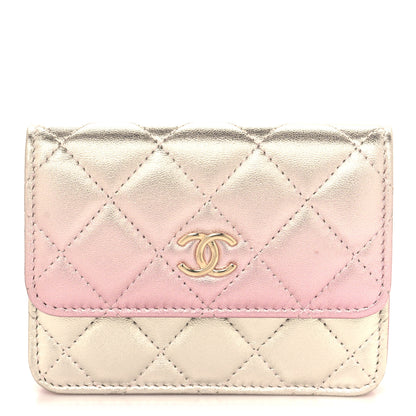 Chanel Gradient Metallic Lambskin Quilted Flap Chain Belt Bag Gold Pink 1 of 11