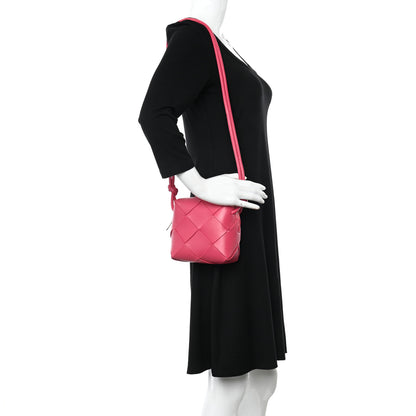 Bottega Veneta Lambskin Maxi Intrecciato Mini Cassette Camera Bag Cranberry 2 of 9