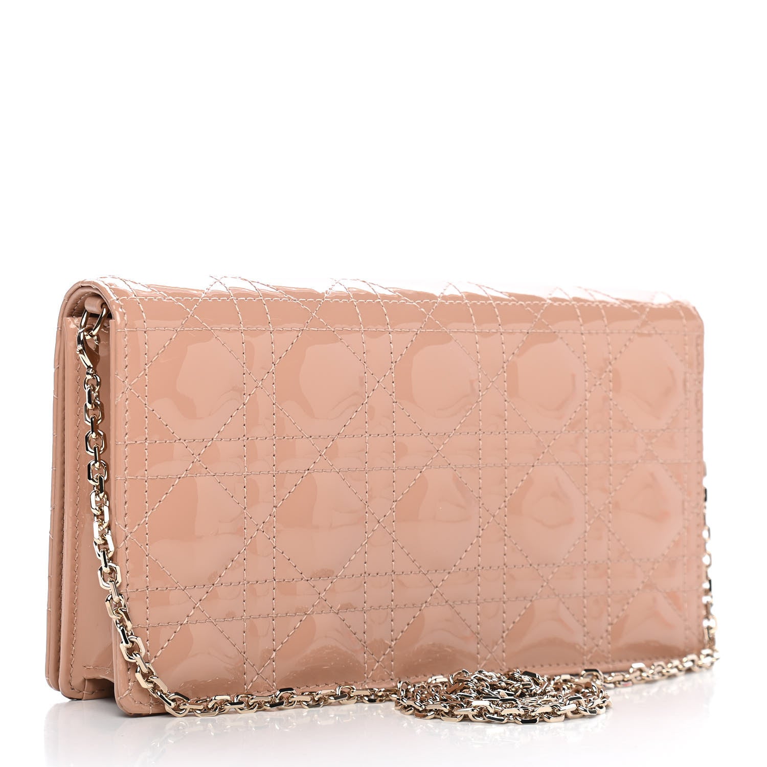 Christian Dior Patent Cannage Lady Dior Convertible Clutch Beige 3 of 9