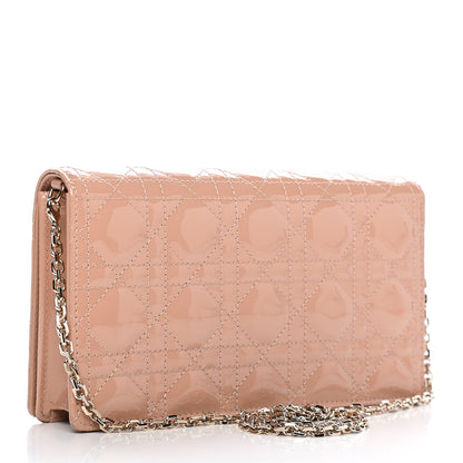 Christian Dior Patent Cannage Lady Dior Convertible Clutch Beige 3 of 9
