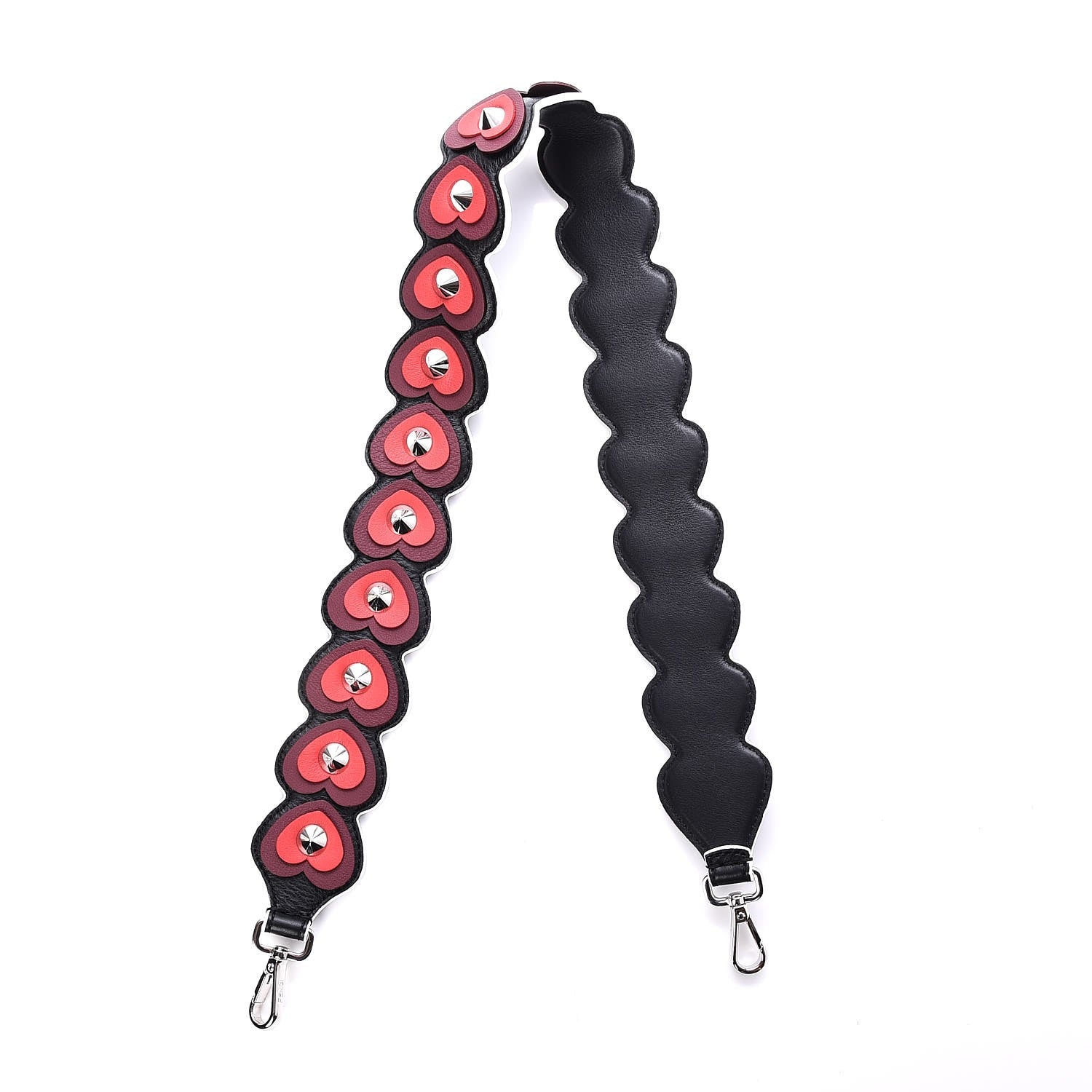 Fendi Vitello Dolce Heart Spike Studded Strap You Black Multicolor 5 of 5