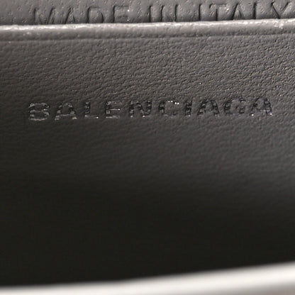 Balenciaga Shiny Calfskin Crocodile Embossed Hourglass Top Handle Bag Mini Steel Grey 7 of 11