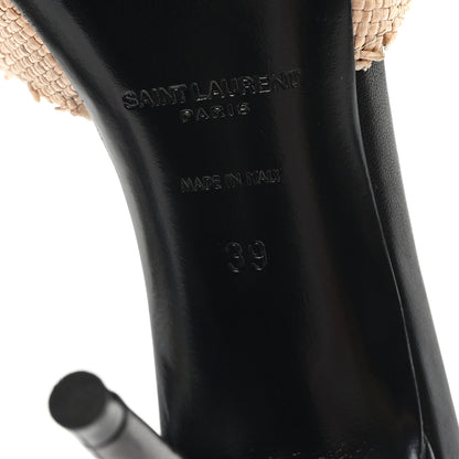 Saint Laurent Raffia Calfskin La 16 95 Mule Sandals 39 Cammello 7 of 11