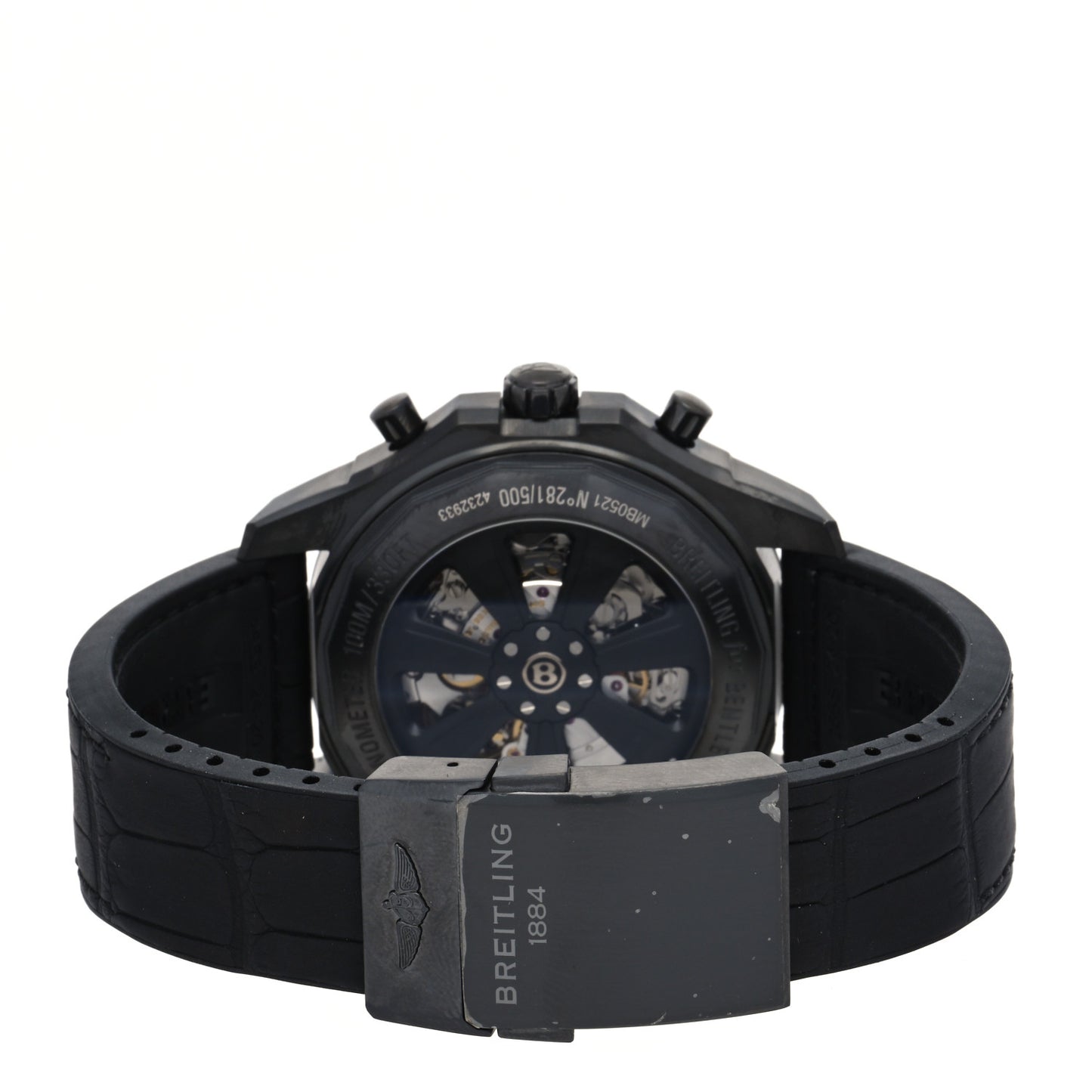 Stainless Steel Rubber 49mm Bentley B05 Unitime Chronograph Automatic Watch Black MB0521